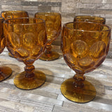 Imperial 6pc Amber Thumbprint Wine Goblet ACCESSORIES 3.5Wx5.5H
