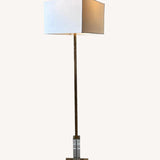 Sote Brass Finish w/ Rectangular Glass Base Accent FLOOR LAMP 16Wx68H