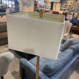 Sote Brass Finish w/ Rectangular Glass Base Accent FLOOR LAMP 16Wx68H