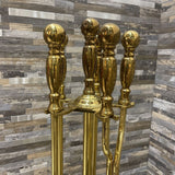 Polished Brass Fireplace Tool Set & Stand ACCESSORIES 7.5Wx30.5H