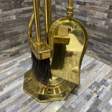 Polished Brass Fireplace Tool Set & Stand ACCESSORIES 7.5Wx30.5H