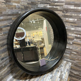Bloomhome Luca Wooden Round Mirror MIRRORS Black 21.5d