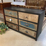Villa2 Black Reclaimed Mosaic 6-Drawer Large DRESSERS/CHESTS 51w18d32h