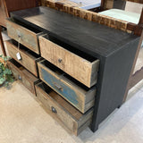 Villa2 Black Reclaimed Mosaic 6-Drawer Large DRESSERS/CHESTS 51w18d32h