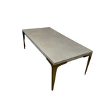 West Elm Rectangular Concrete & Brass COFFEE/COCKTAIL TABLE 48w24d17h