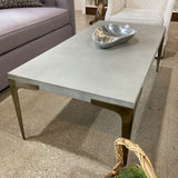 West Elm Rectangular Concrete & Brass COFFEE/COCKTAIL TABLE 48w24d17h