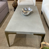 West Elm Rectangular Concrete & Brass COFFEE/COCKTAIL TABLE 48w24d17h
