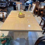 Italian Made Maple Lacquer DINING TABLE 70Wx42Dx31H (+18" leaf)