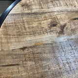 2pc Set Round Wood & Iron Nesting COFFEE/COCKTAIL TABLE 30Wx18H largest