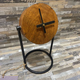 Bloomhome Amelia Brown Wood Round Clock On Stand ACCESSORIES 6Wx5.5Dx10H