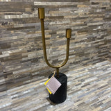 Bloomhome Libra Black Wood & Brass 2-Candle Holder ACCESSORIES 5.5Wx18H