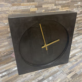 Bloomhome Romona Black Brass Square Clock ACCESSORIES 12Wx2Dx12H