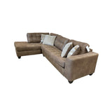 Tufted L Shape Sleeper Sectional SECTIONAL Brown 120w72d29h