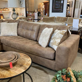 Tufted L Shape Sleeper Sectional SECTIONAL Brown 120w72d29h