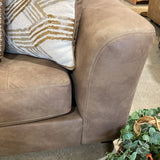 Tufted L Shape Sleeper Sectional SECTIONAL Brown 120w72d29h