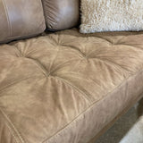 Tufted L Shape Sleeper Sectional SECTIONAL Brown 120w72d29h