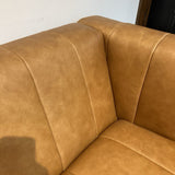 Canale Ribbed Leather SOFA Cognac Tan 85.5Wx37.5Dx27.5H