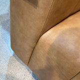 Canale Ribbed Leather SOFA Cognac Tan 85.5Wx37.5Dx27.5H