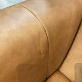 Canale Ribbed Leather SOFA Cognac Tan 85.5Wx37.5Dx27.5H