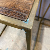 Villa2 Iron Wooden Nesting Table Set Of 2 END/SIDE TABLE 22w12d22h