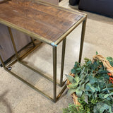 Villa2 Iron Wooden Nesting Table Set Of 2 END/SIDE TABLE 22w12d22h