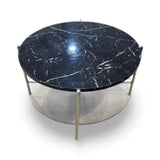 Faux Marble Top w/ Glass Shelf COFFEE/COCKTAIL TABLE 30d17h
