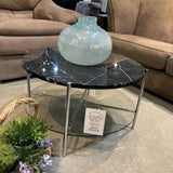 Faux Marble Top w/ Glass Shelf COFFEE/COCKTAIL TABLE 30d17h