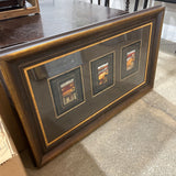 Ornate Framed Vintage Abstract Triptych ART WORK 53x32