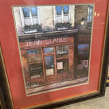 Framed Jean-Claude Bistro Scene ART WORK 35x39