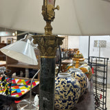 Scully & Scully Dark Green Marble & Brass FLOOR LAMP 16d59h