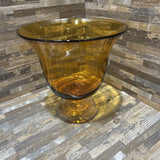 Footed Amber Glass Vase ACCESSORIES 7.5d7.5h