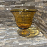 Footed Amber Glass Vase ACCESSORIES 7.5d7.5h