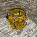 Metal & Glass Pumpkin Lantern HOLIDAY ITEMS 7d8h