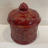 Decorative Ceramic Lidded Jar w/ Acanthus Leaf Design ACCESSORIES 7Wx8H