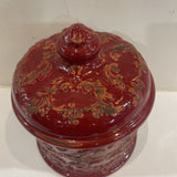 Decorative Ceramic Lidded Jar w/ Acanthus Leaf Design ACCESSORIES 7Wx8H