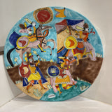Fine Italian LaMusa Signed Ceramic Oversized Centerpiece Platter Wall Hanging ACCESSORIES 21.5Wx2.75H