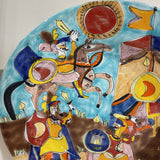 Fine Italian LaMusa Signed Ceramic Oversized Centerpiece Platter Wall Hanging ACCESSORIES 21.5Wx2.75H
