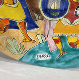 Fine Italian LaMusa Signed Ceramic Oversized Centerpiece Platter Wall Hanging ACCESSORIES 21.5Wx2.75H