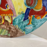 Fine Italian LaMusa Signed Ceramic Oversized Centerpiece Platter Wall Hanging ACCESSORIES 22Wx2.5H