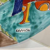 Fine Italian LaMusa Signed Ceramic Oversized Centerpiece Platter Wall Hanging ACCESSORIES 22Wx2.5H