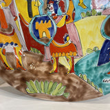 Fine Italian LaMusa Signed Ceramic Oversized Centerpiece Platter Wall Hanging ACCESSORIES 22Wx2.5H