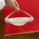 Hand Blown Opalescent Art Glass Basket ACCESSORIES 8.5Wx4.5H