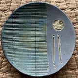 Joyce Furney Signed Raku Pottery Decorative Shallow Footed Bowl ACCESSORIES 7Wx2H