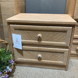 Carved Wood Front 2-Drawer NIGHTSTAND 24w16d21h