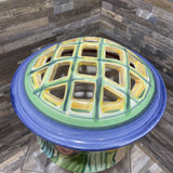 Studio Art Pottery Floral Vessel w/ Arrangement Top ACCESSORIES 9.5Wx7.5H