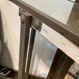 Rustic Industrial w/ Distressed Mirrored Top SIDE TABLE 13.5Wx35.5H