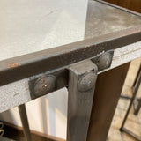 Rustic Industrial w/ Distressed Mirrored Top SIDE TABLE 13.5Wx35.5H