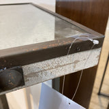 Rustic Industrial w/ Distressed Mirrored Top SIDE TABLE 13.5Wx35.5H