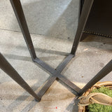 Rustic Industrial w/ Distressed Mirrored Top SIDE TABLE 13.5Wx31.5H