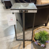 Rustic Industrial w/ Distressed Mirrored Top SIDE TABLE 13.5Wx28.5H